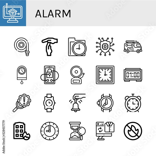 alarm simple icons set