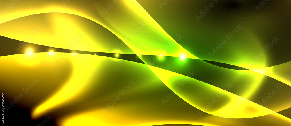 Abstract background. Shiny design neon waves with light effects, techno trendy design. Vector Illustration For Wallpaper, Banner, Background, Card, Book Illustration, landing page Abstract background. Shiny design neon waves with light effects, techno trendy design. Vector Illustration For Wallpaper, Banner, Background, Card, Book Illustration, landing page