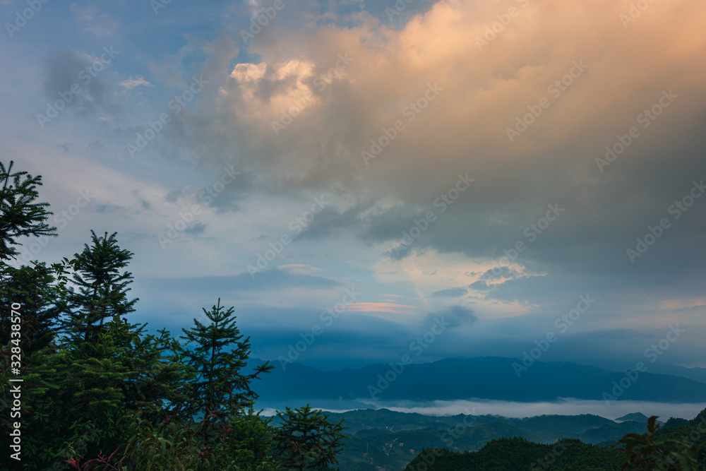 Composition of beautiful sky background, forest and sunset. Composition of beautiful sky background, forest and sunset.