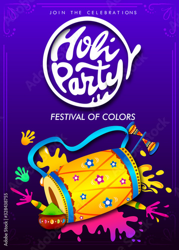 Happy Holi colorful posters Illustration of colorful background for Festival of Colors Happy holi vector elements for card design ,celebration design © mona_
