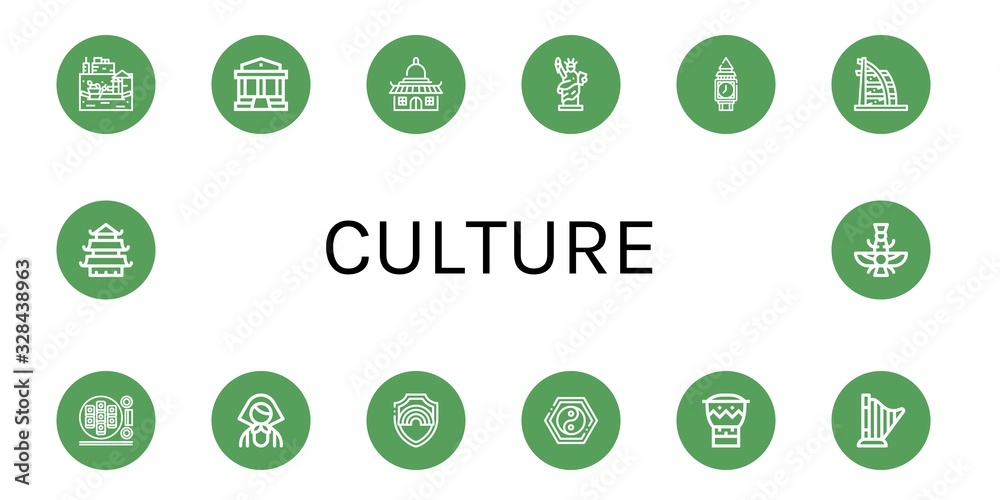 culture simple icons set culture simple icons set