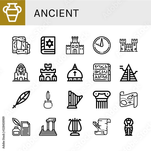 ancient simple icons set