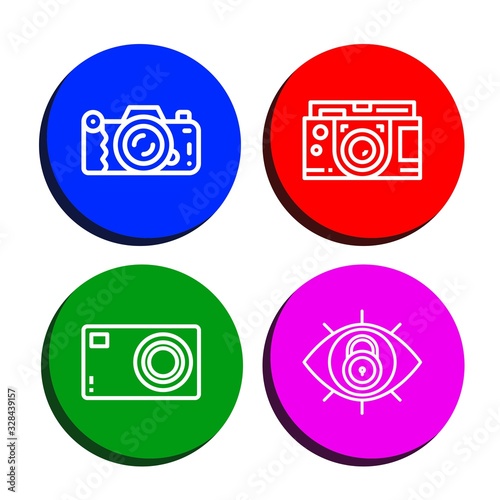 optical simple icons set