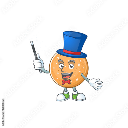 A character of sugar cookies performance as a Magician