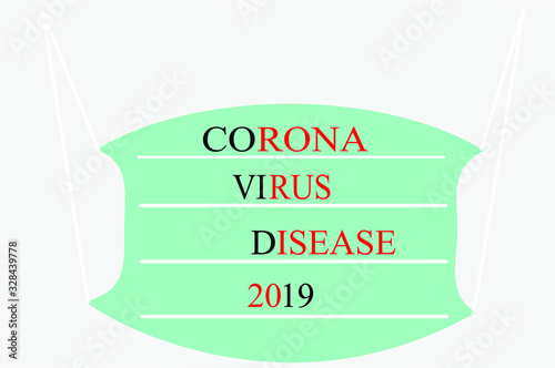 Green and white mask vector protect covid 19 coronavirus disease wuhan crisis 