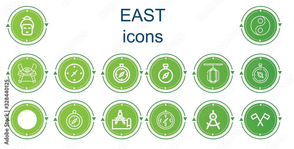 Editable 14 east icons for web and mobile Editable 14 east icons for web and mobile