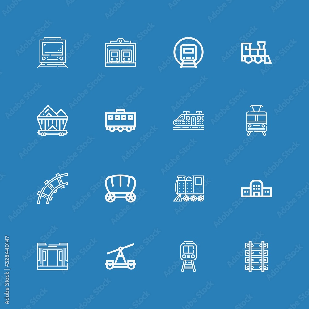 Fototapeta premium Editable 16 railroad icons for web and mobile