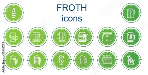Editable 14 froth icons for web and mobile
