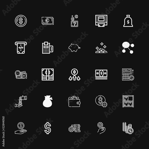 Editable 25 currency icons for web and mobile