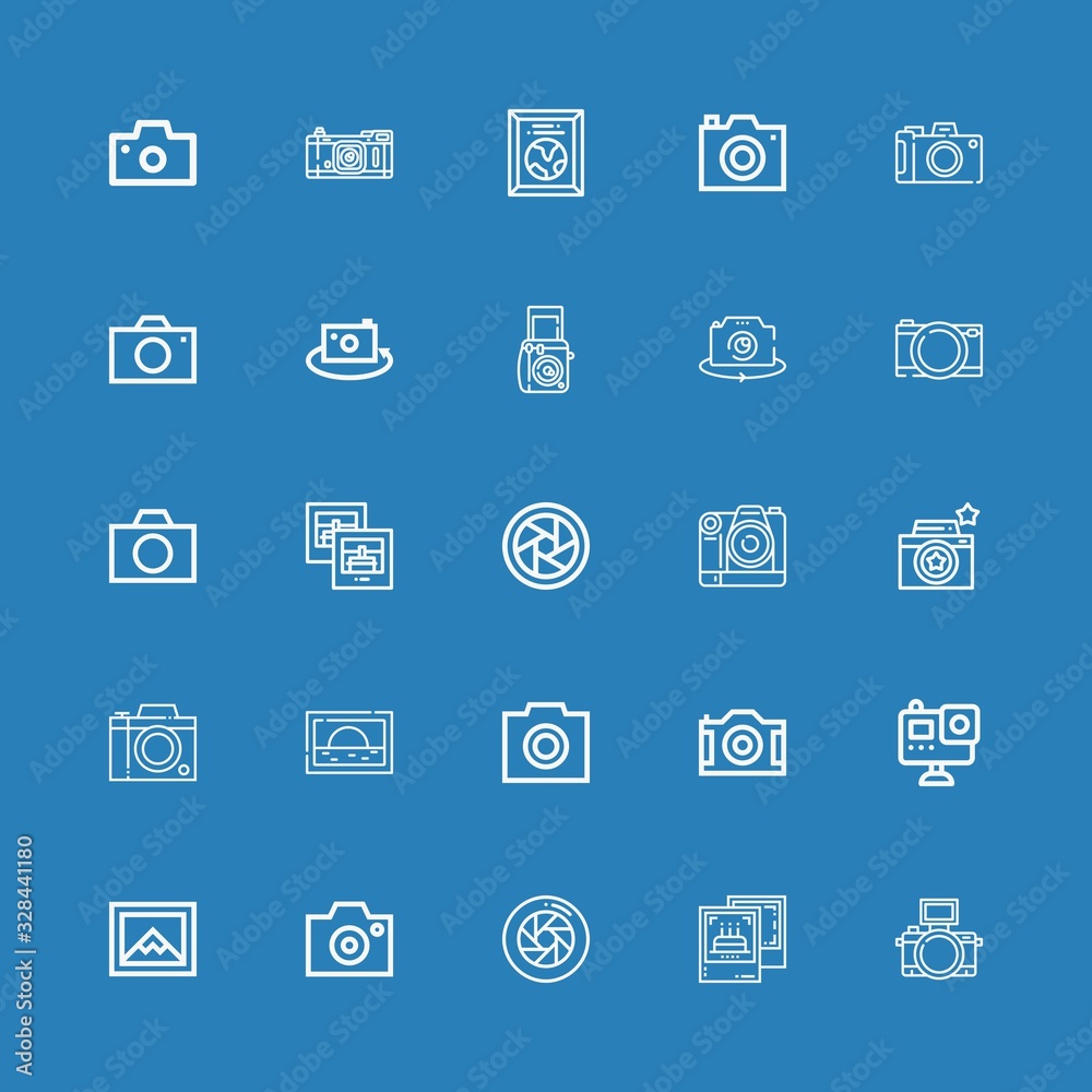 Editable 25 photographic icons for web and mobile Editable 25 photographic icons for web and mobile