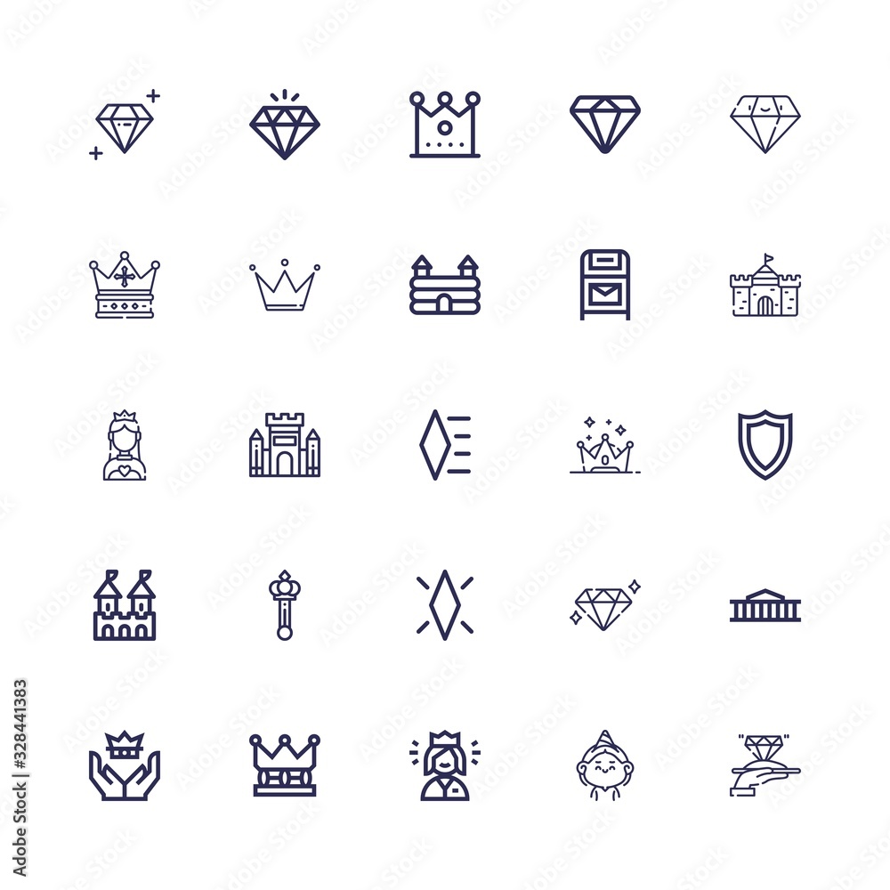 Editable 25 royal icons for web and mobile