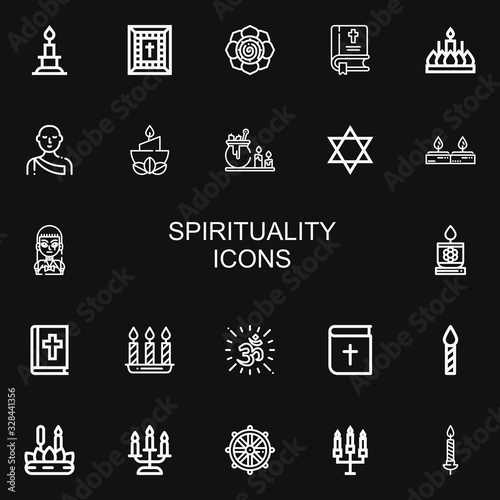 Editable 22 spirituality icons for web and mobile