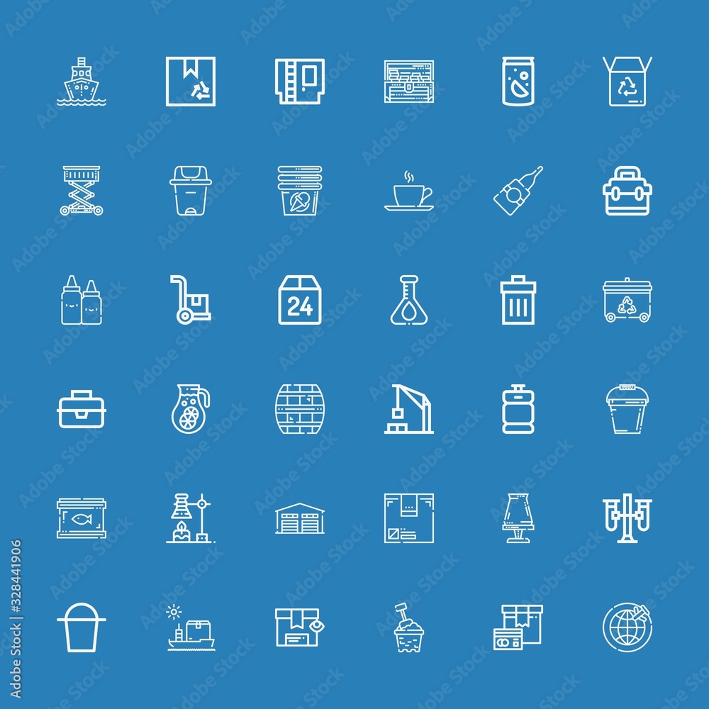 Editable 36 container icons for web and mobile