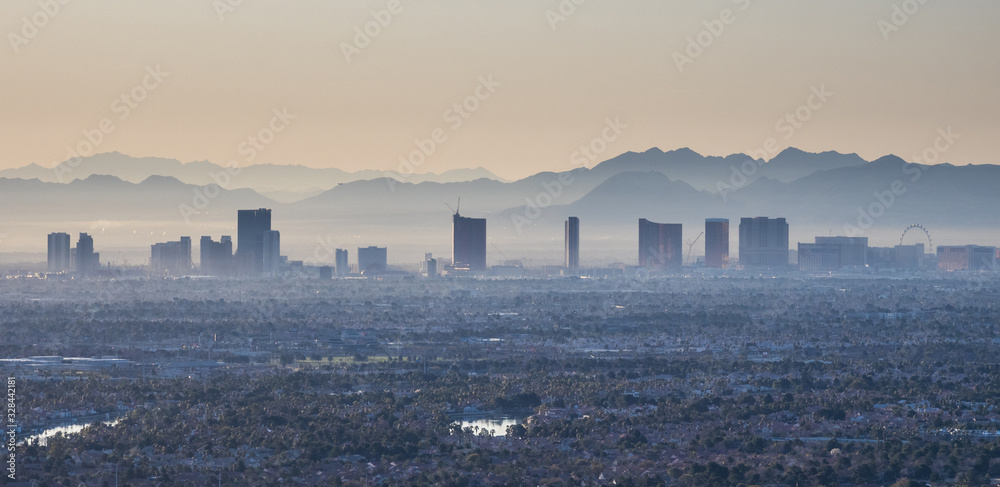 Early morning Las Vegas Valley view