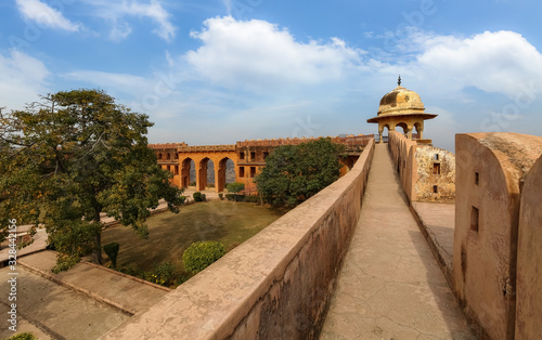 Ancient ruins of historic Jaigarh Fort palace at Jaipur Rajasthan India