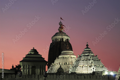 lord jagannath temple world famous unique with evening sky  soft background