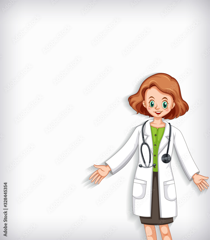 Background template design with happy doctor smiling Background template design with happy doctor smiling