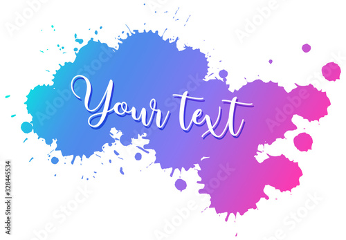 Background design with watercolor splash in mixed color on white background