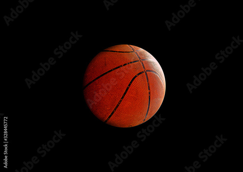 暗闇に浮かぶバスケットボール © k_yu