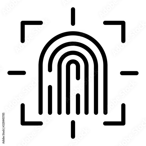 Fingerprint control icon. Outline fingerprint control vector icon for web design isolated on white background photo