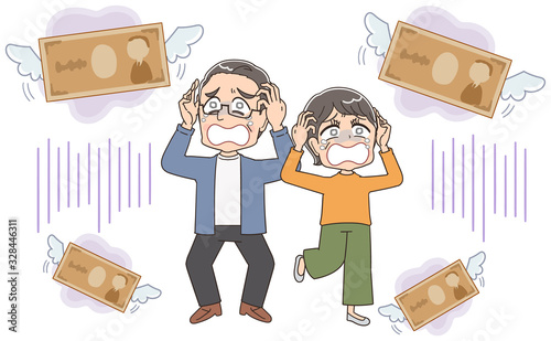 シニア 夫婦 高齢者 おじいちゃん おばあちゃん まんが イラスト
