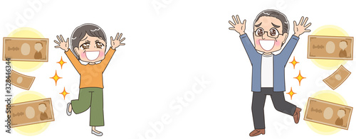 シニア 夫婦 高齢者 おじいちゃん おばあちゃん まんが イラスト