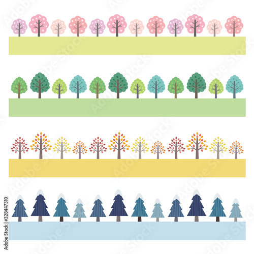 四季の木 並木 / vector eps