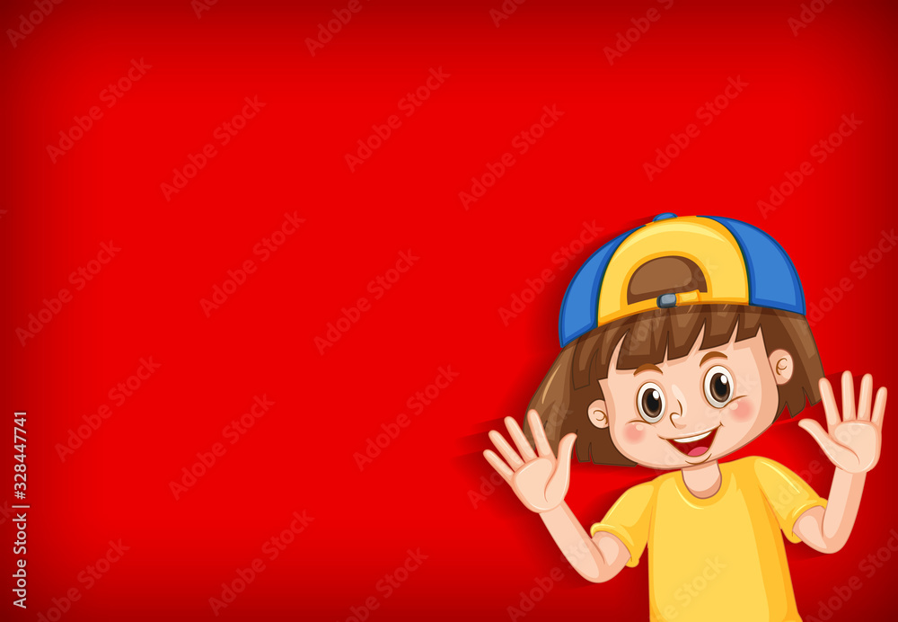 Background template design with happy girl Background template design with happy girl