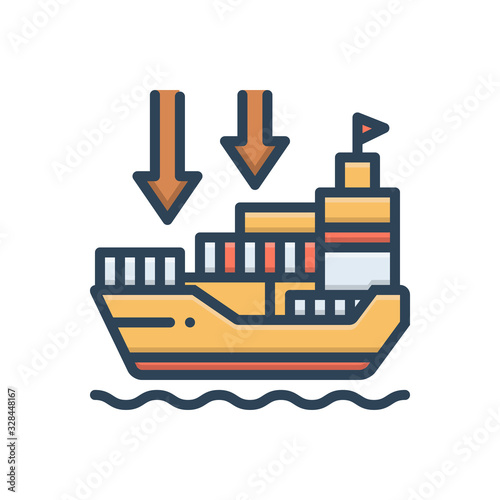 Color illustration icon for importers