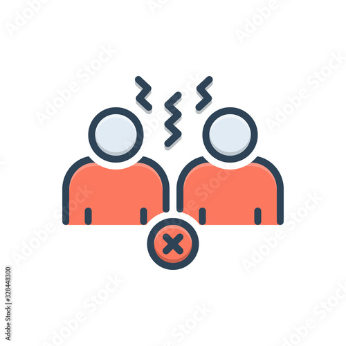 Color illustration icon for incompatible