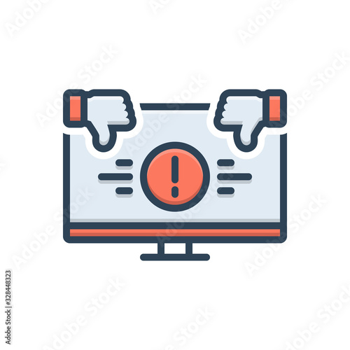 Color illustration icon for inconvenient