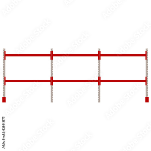 Metal rack for warehouse, flat design, front view. Vector illustration on a white background.