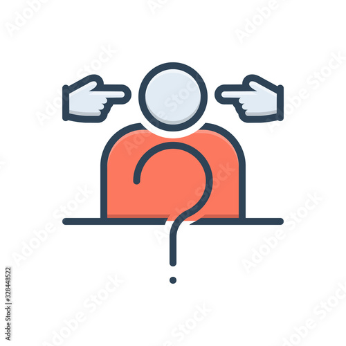 Color illustration icon for impeach