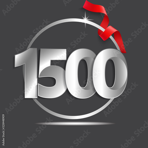 1500 Year Anniversary Logo Vector Template Design Illustration photo