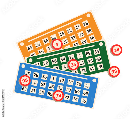 Lottery ticket for lotto game isolated on white