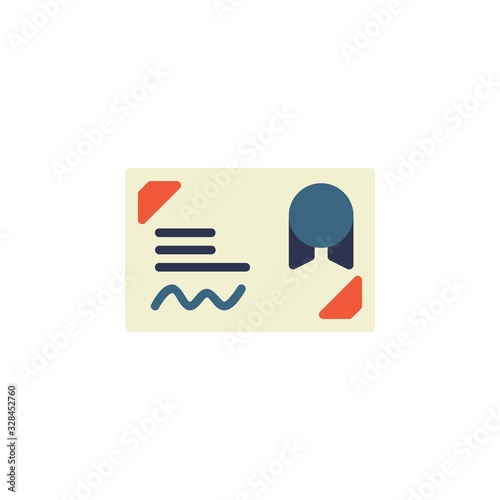 certificate icon. online learning icon. perfect for application, web, logo and presentation template. icon design flat style