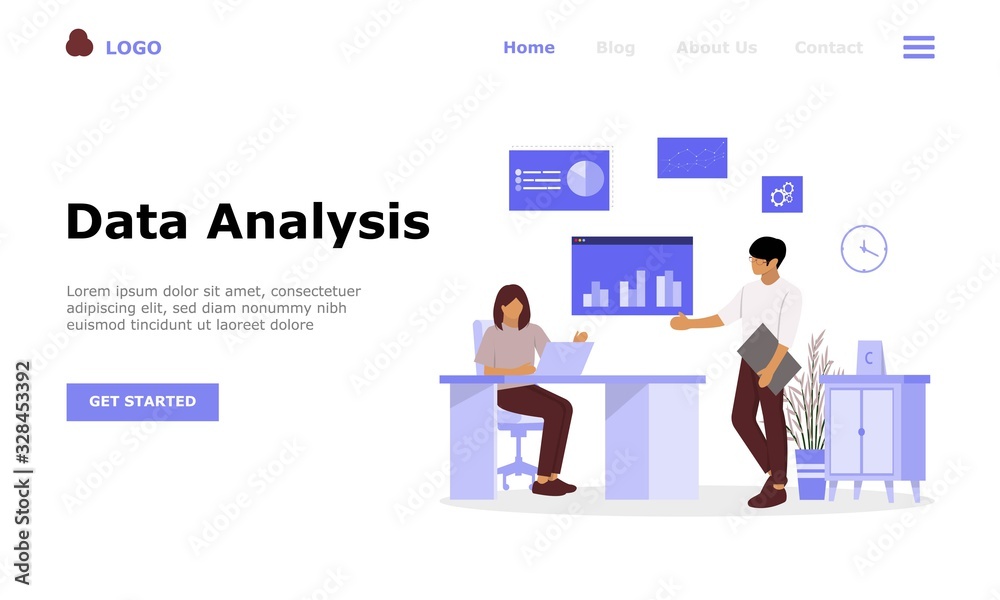 Data Analysis Vector Illustration Concept, Suitable for web landing page,  ui, mobile app, editorial design, flyer, banner, and other related occasion