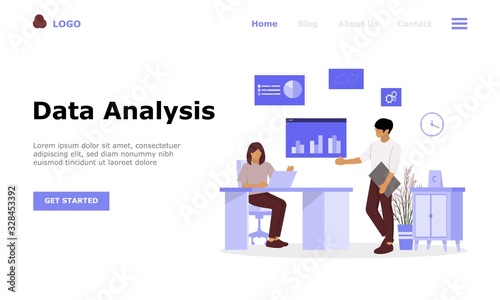 Data Analysis Vector Illustration Concept, Suitable for web landing page, ui, mobile app, editorial design, flyer, banner, and other related occasion