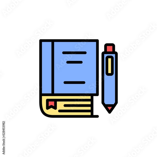 study icon. online learning icon. perfect for application, web, logo and presentation template. icon design filled line style