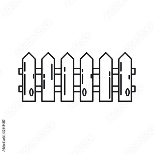 Wood fence line art icon vector