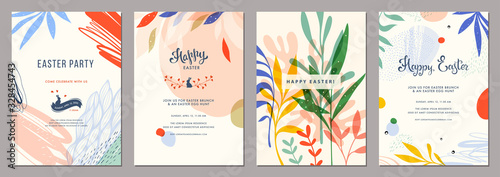 Trendy abstract Easter templates. Good for poster, card, invitation, flyer, cover, banner, placard, brochure and other graphic design. 