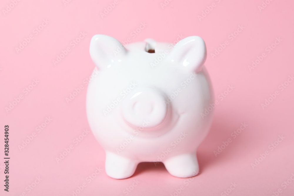 piggy piggy bank on a colored background. The concept of saving money.