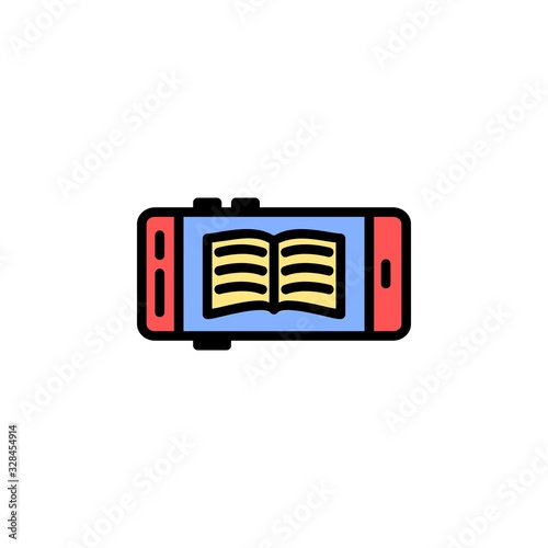 digital book icon. online learning icon. perfect for application, web, logo and presentation template. icon design filled line style