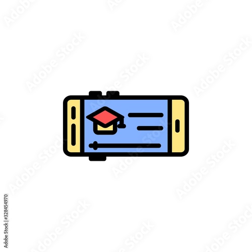 online education icon. online learning icon. perfect for application, web, logo and presentation template. icon design filled line style