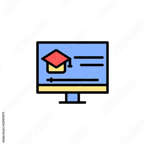 online education icon. online learning icon. perfect for application, web, logo and presentation template. icon design filled line style