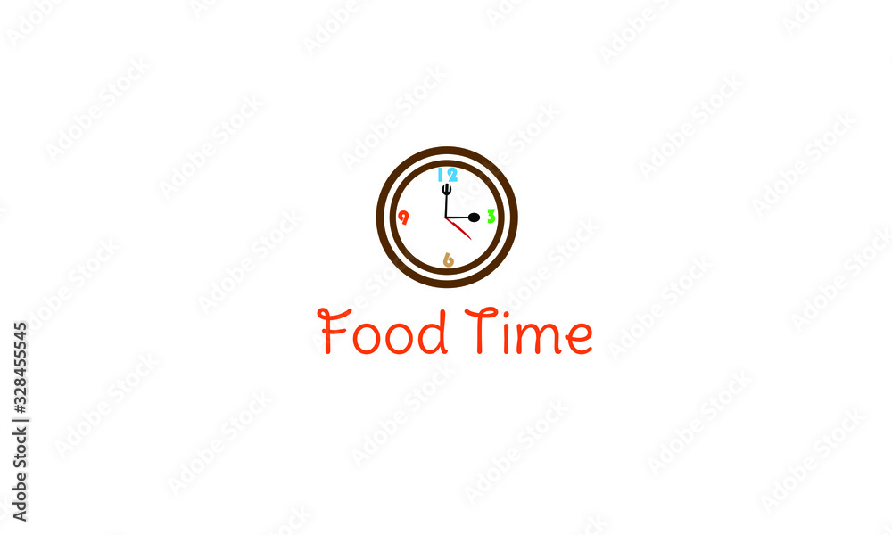 Food Time logo, Icon of plate with fork and spoon