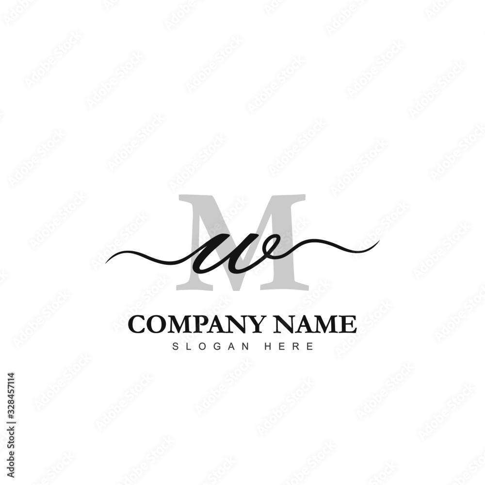 Initial WM logo luxury beauty template illustration Stock Vector