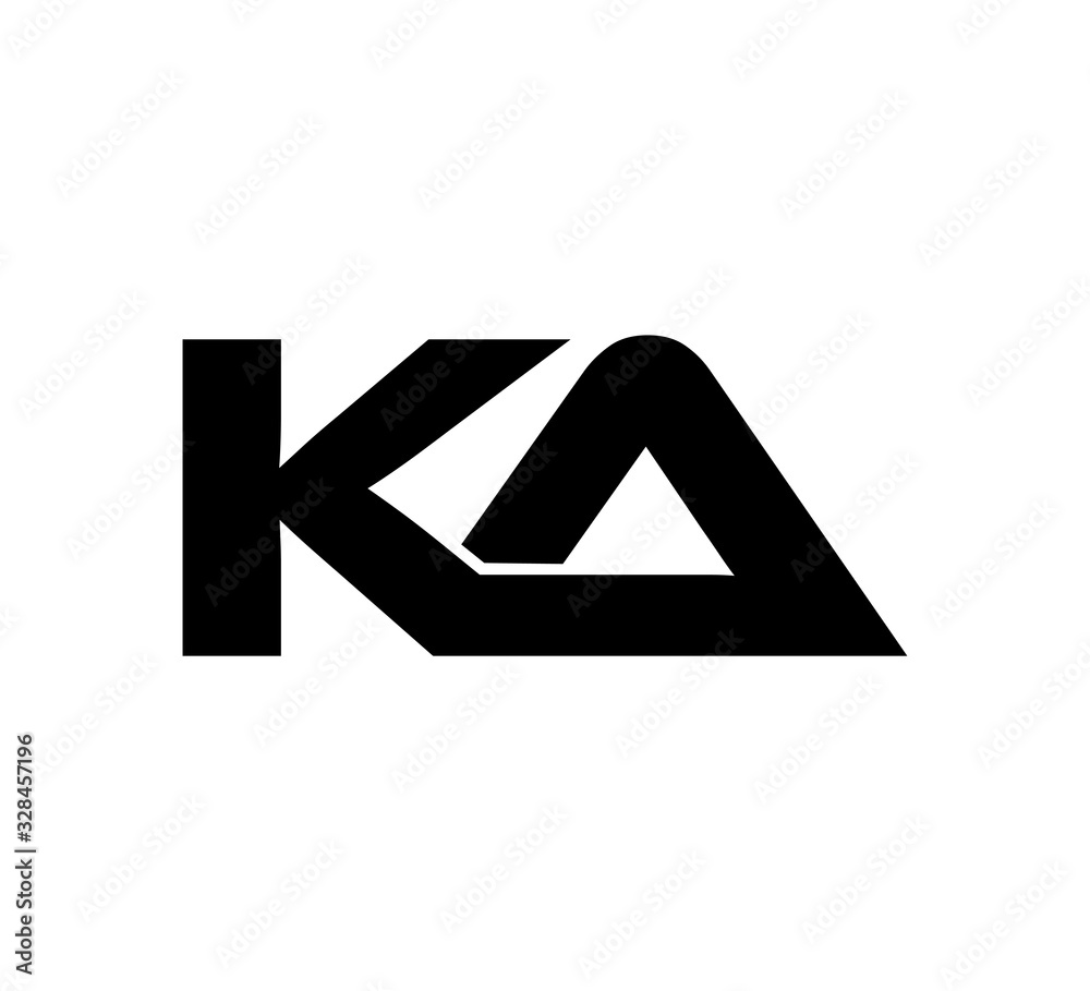 Initial 2 letter Logo Modern Simple Black KA Initial 2 letter Logo Modern Simple Black KA