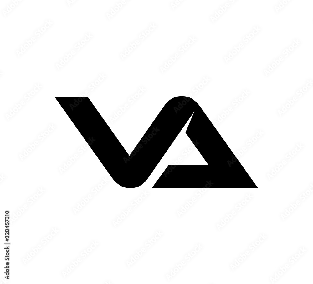 Initial 2 letter Logo Modern Simple Black VA Initial 2 letter Logo Modern Simple Black VA