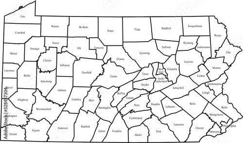 Fotografie, Obraz map of Pennsylvania